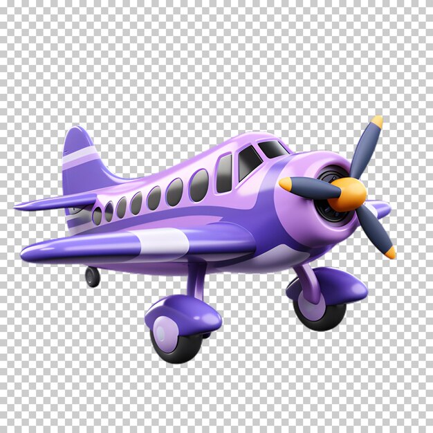 Purple airplane illustration isolated on transparent background