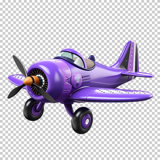 Purple airplane illustration isolated on transparent background