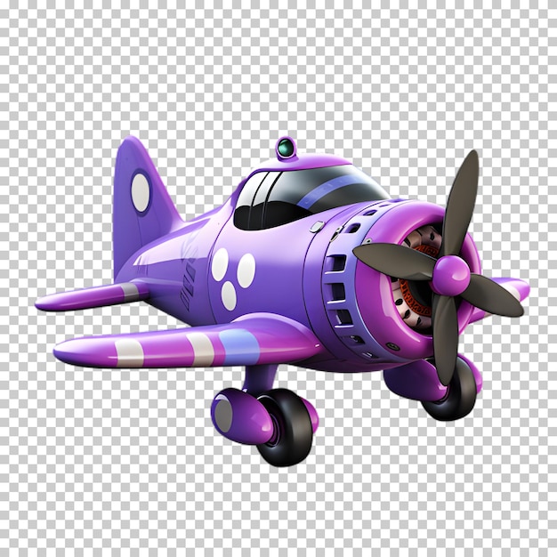 Purple airplane illustration isolated on transparent background