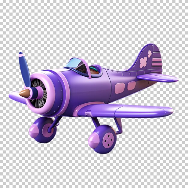 PSD purple airplane illustration isolated on transparent background