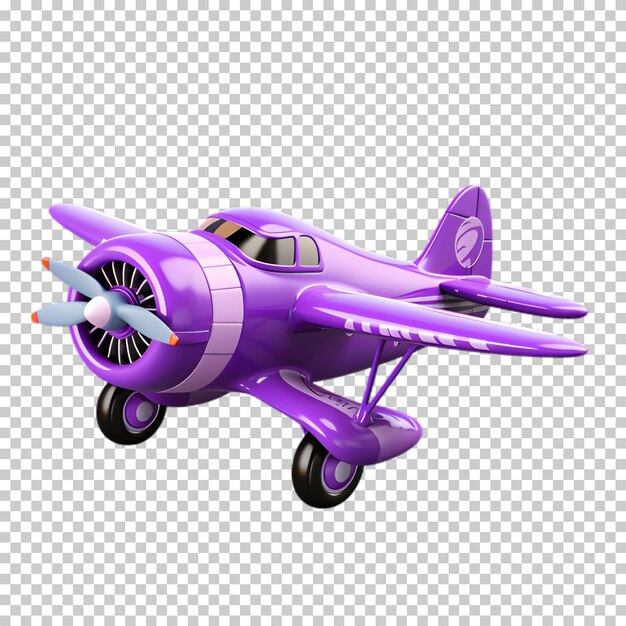 PSD purple airplane illustration isolated on transparent background
