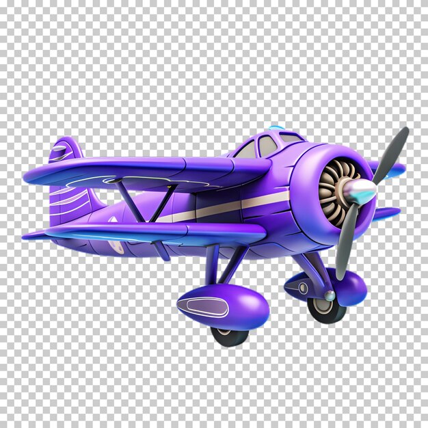 PSD illustrazione di un aereo viola isolata su uno sfondo trasparente