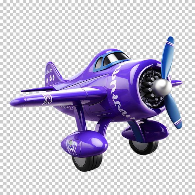 Purple airplane illustration isolated on transparent background