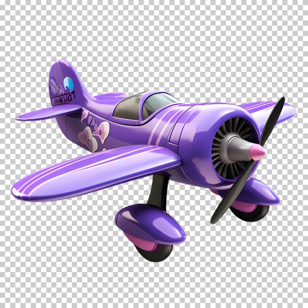 PSD Фиолетовый самолет изолирован на прозрачном фоне