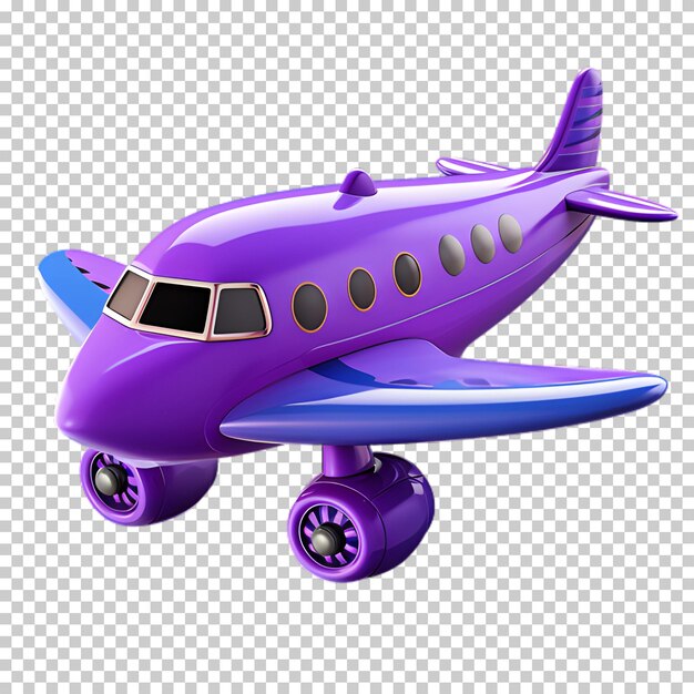 Purple airplane isolated on transparent background