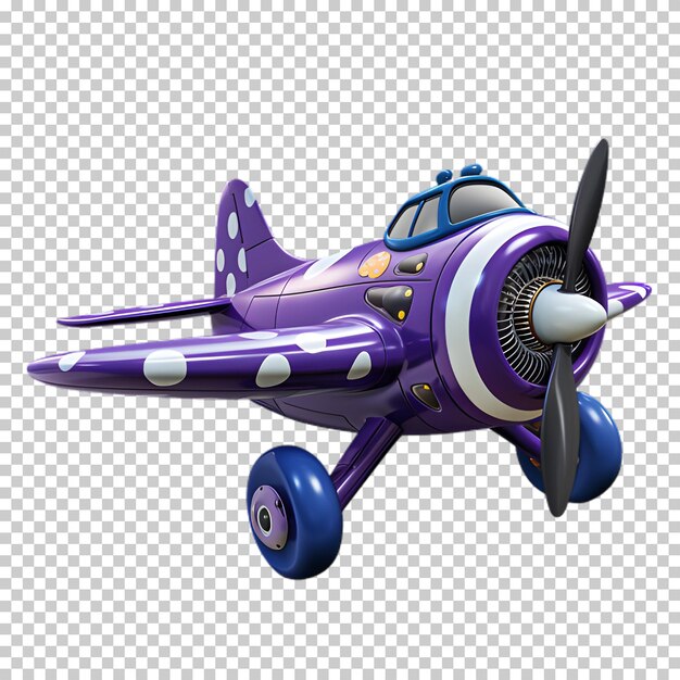 PSD purple airplane isolated on transparent background