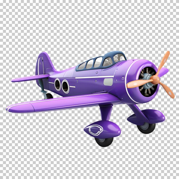 Purple airplane isolated on transparent background