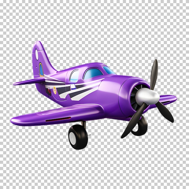 Purple airplane isolated on transparent background