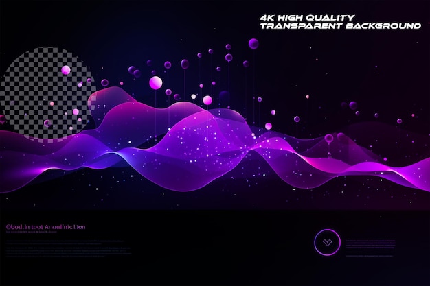 Purple background tech banner concept transparent background