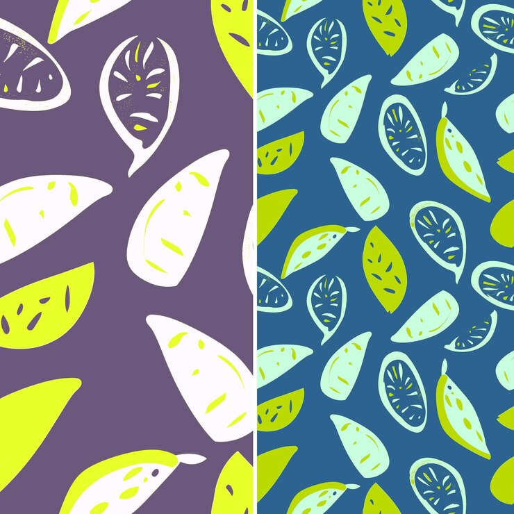 PSD a purple background with a pattern of pears and leaves