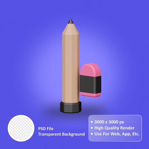 a purple background with a pencil and a pink eraser.