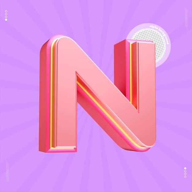 紫色の背景に赤い文字 n。