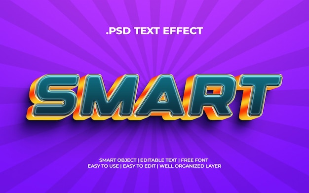 Purple background with smart effect editable text effects