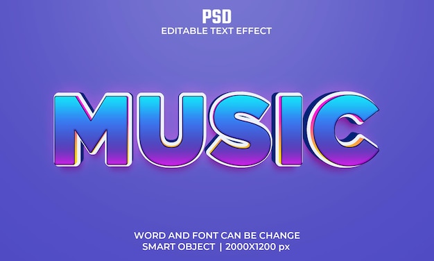 PSD purple background with the word music effect.