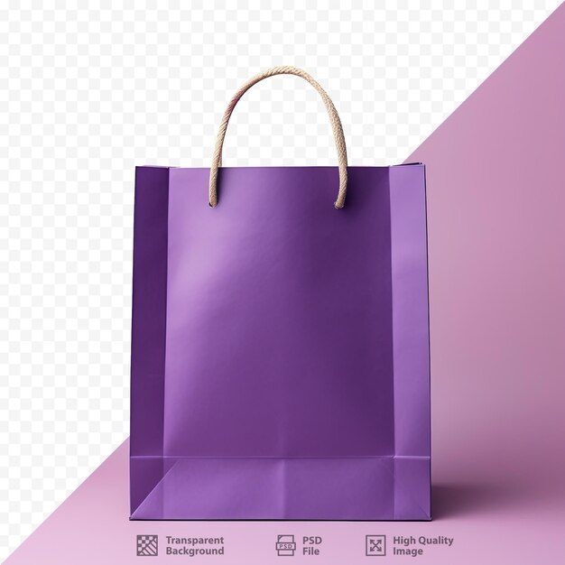A purple bag with a handle that says 