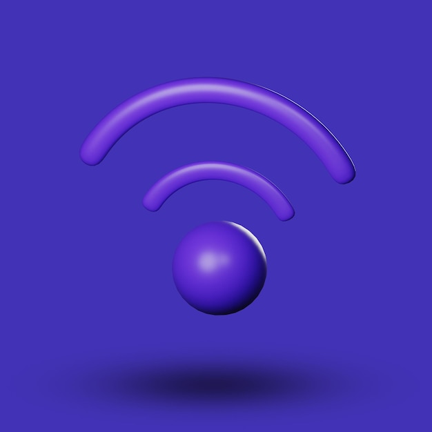 Palla viola con un simbolo wifi su di essa