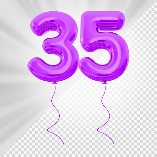 Purple balloon number 35