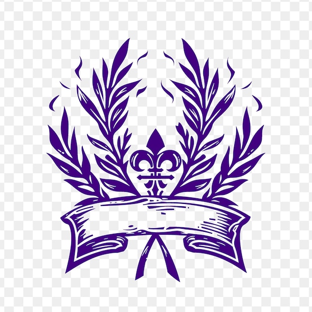 A purple banner with a crown on it