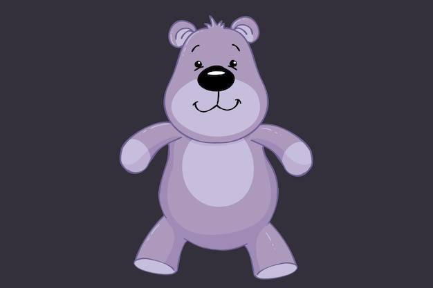 PSD a purple bear with a black background.