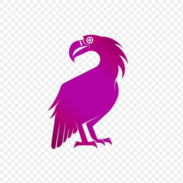 PSD a purple bird with a white beak is shown on a purple background