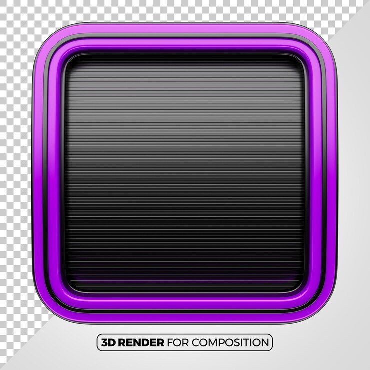 PSD purple and black 3d square panel