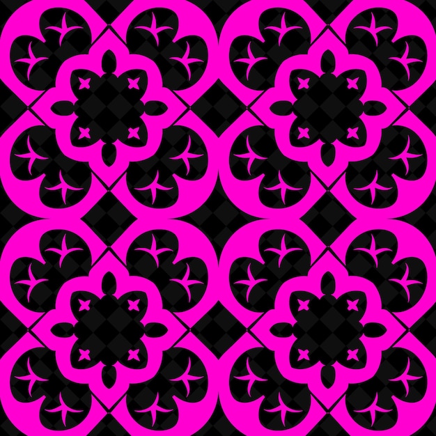 a purple and black flower design with a purple flower on the bottom