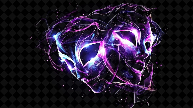 PSD a purple and black fractal image of a human head