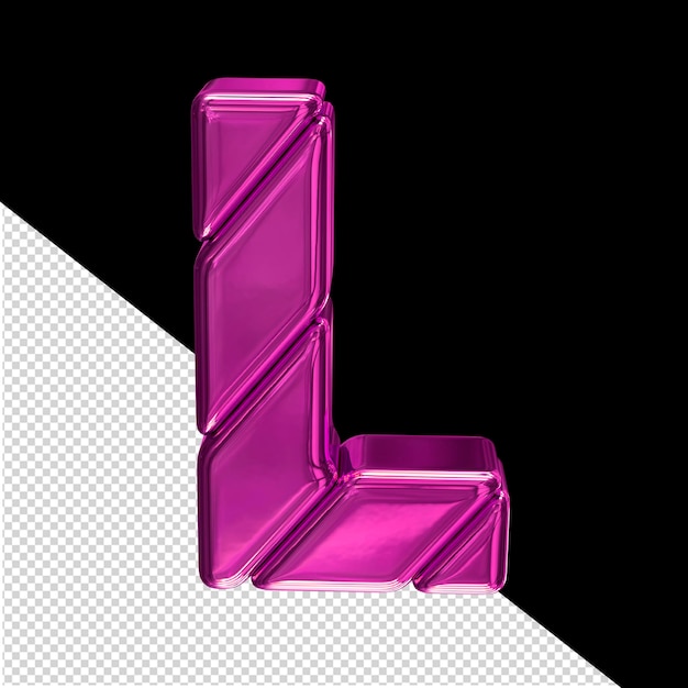 PSD purple block symbol letter l