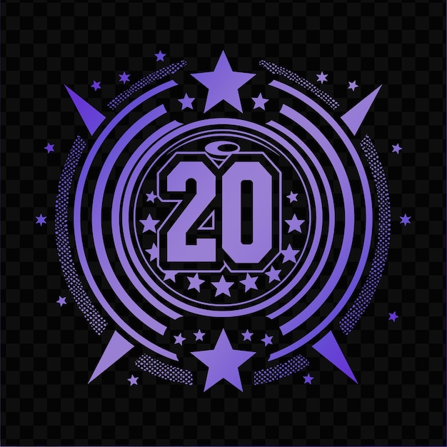 PSD a purple and blue circle with the number 20 on it