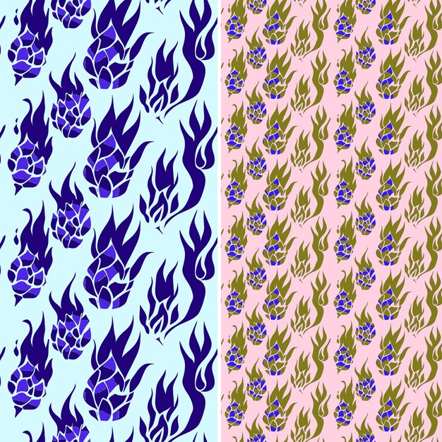 PSD purple and blue flowers on a pink background