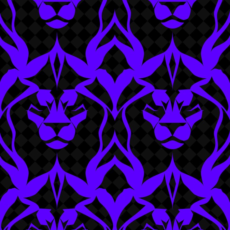 PSD a purple and blue patterned background with a lion head
