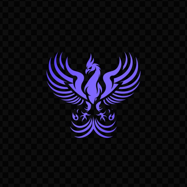 PSD purple and blue rooster on a black background free download