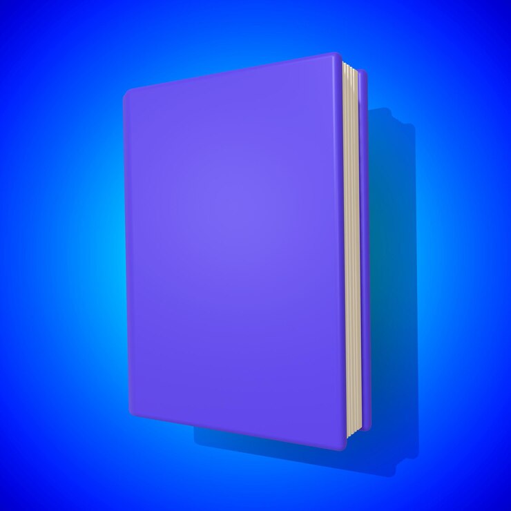 PSD purple book cover mockup