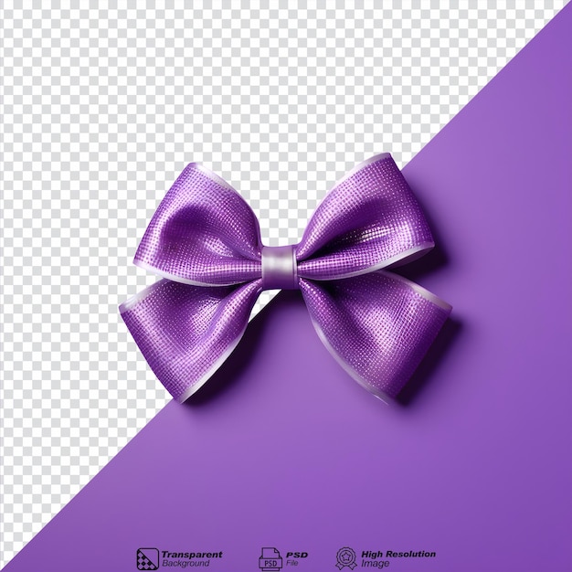 Purple bow on transparent background isolated