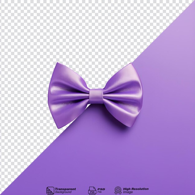 Purple bow on transparent background isolated