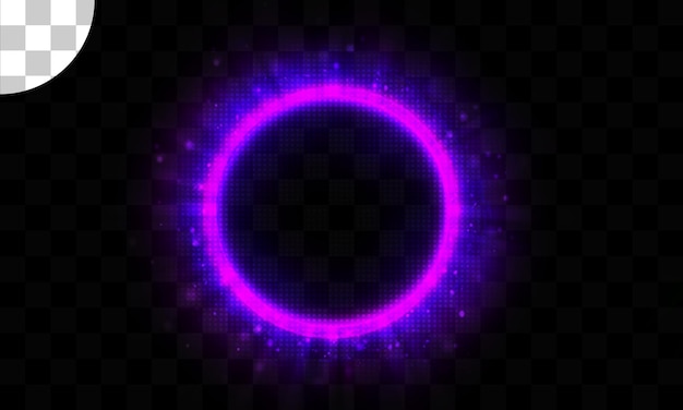 PSD purple bright circle on transparent background