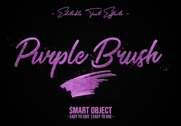 PSD purple brush text style effect