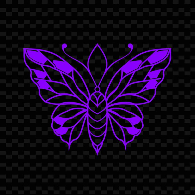 PSD purple butterfly on a black background free vector