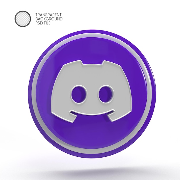 A purple button with the 3d Discord icon on it