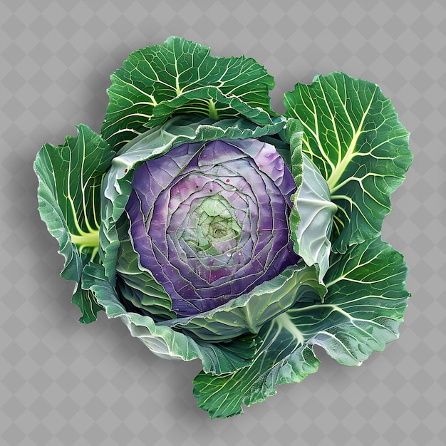 PSD a purple cabbage with a green head of lettuce