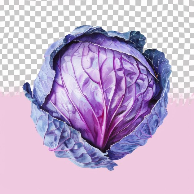 PSD a purple cabbage with a purple top that says  cabbage