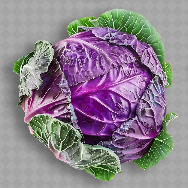 A purple cabbage with a purple top that says  lettuce