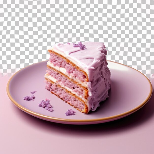 PSD Фиолетовый торт на соответствующей тарелке идеально подходит для празднования дня рождения