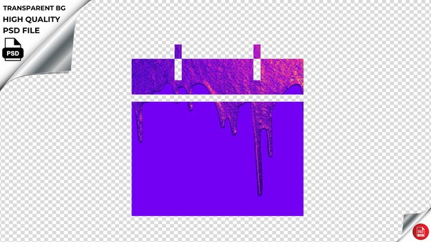 PSD calendario viola con colore viola e viola su uno sfondo trasparente