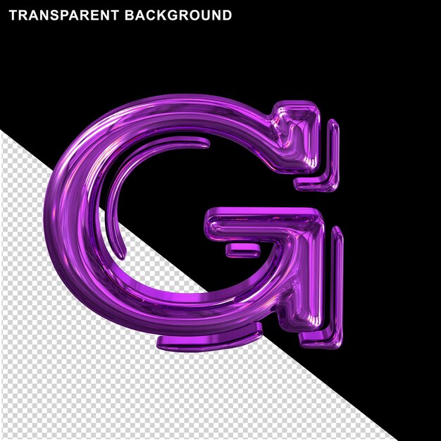 Purple capital letter g