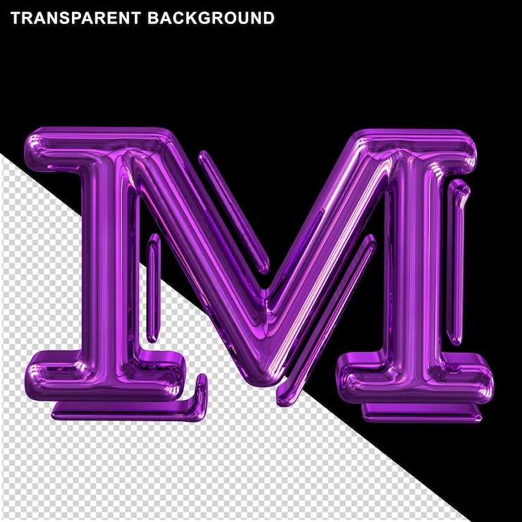 PSD 紫色大字母 m