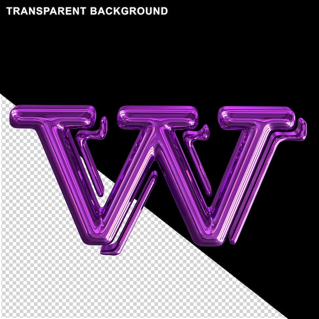 PSD purple capital letter w