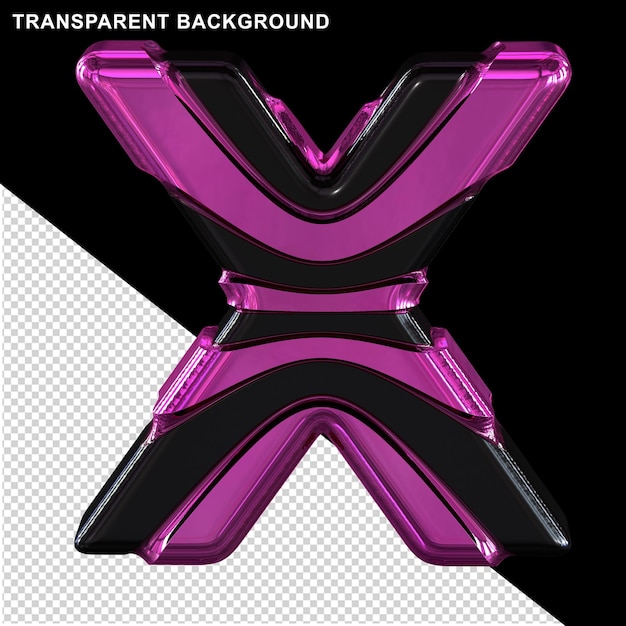 PSD purple capital letter x