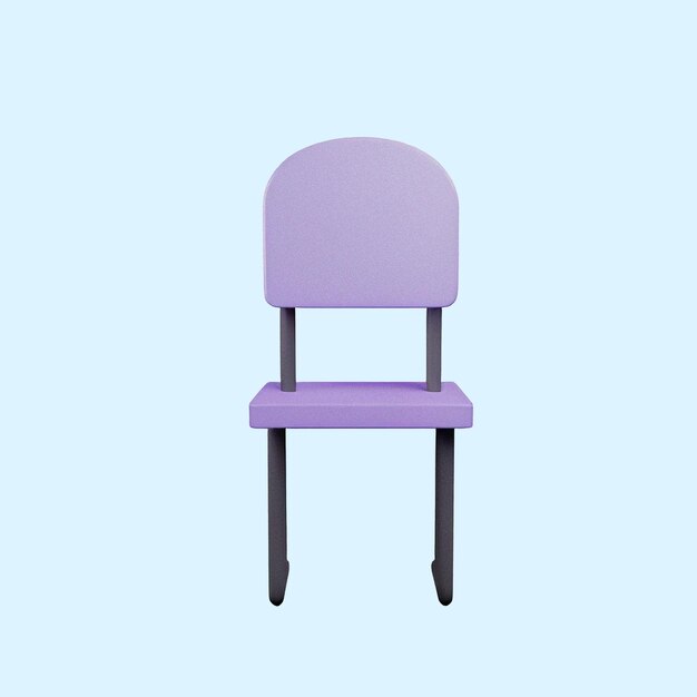 purple chair 3d render illustration isolated on a background