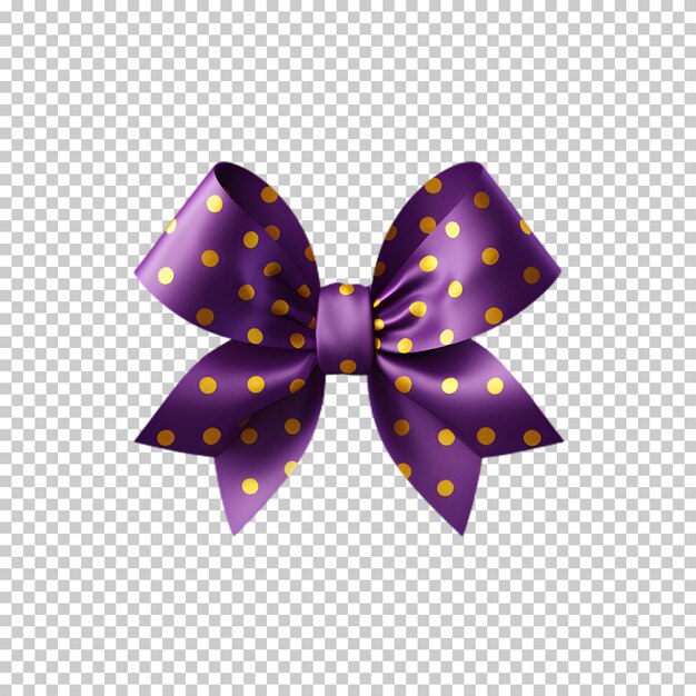 PSD purple christmas bow isolated on transparent background